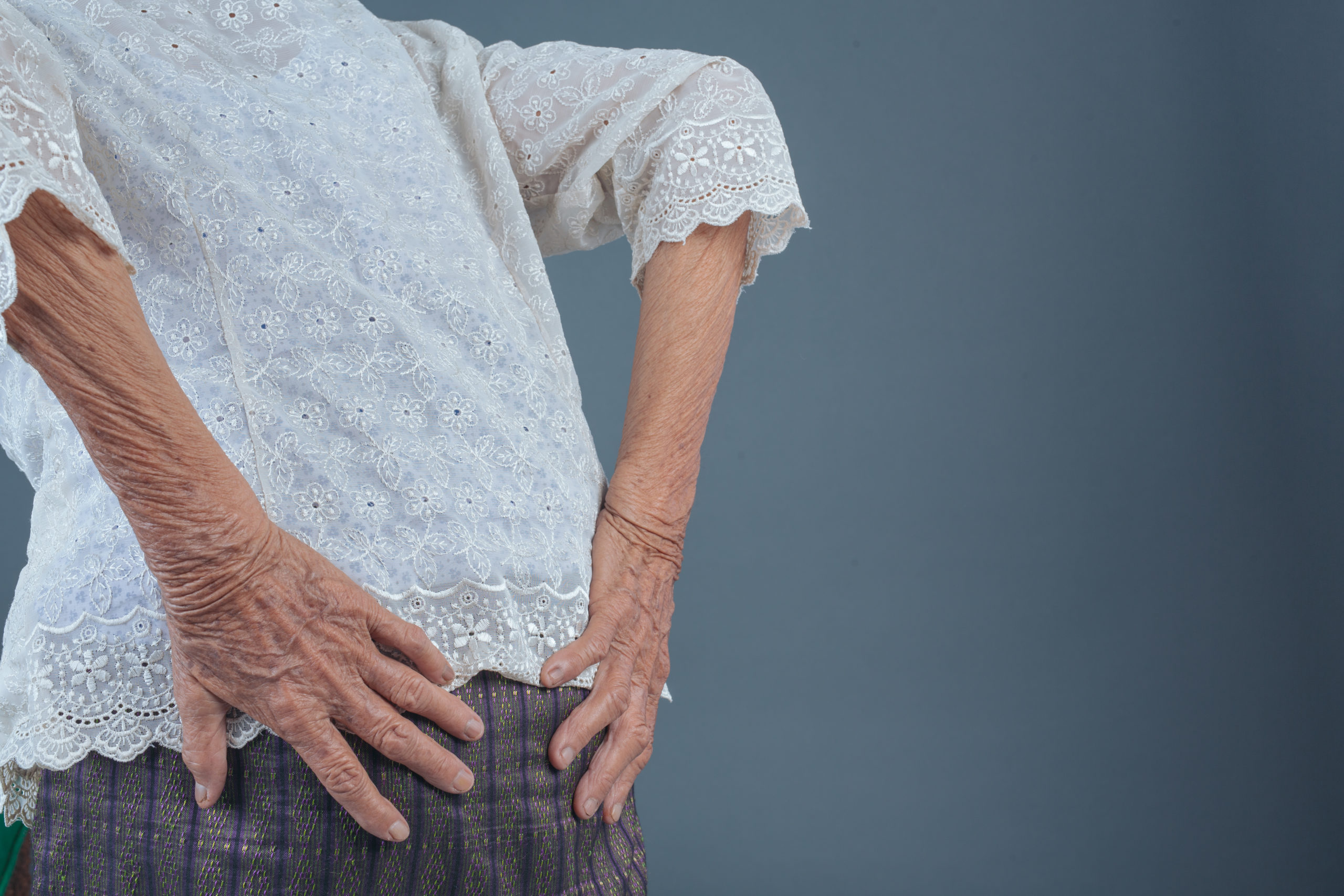 Elderly women with pain.