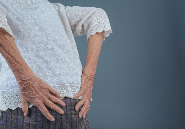 Elderly women with pain.